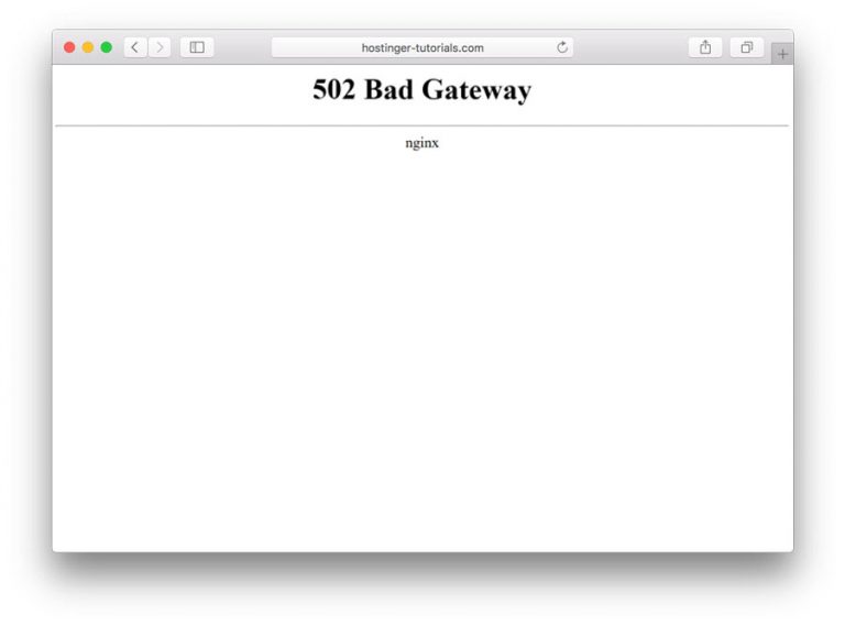 502 Bad Gateway Hatası