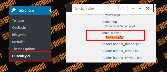 Functions.php dosyası nerede bulunur