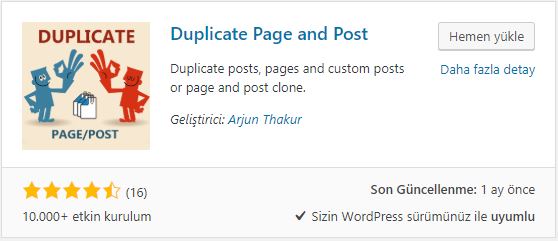 Duplicate Page and Post 