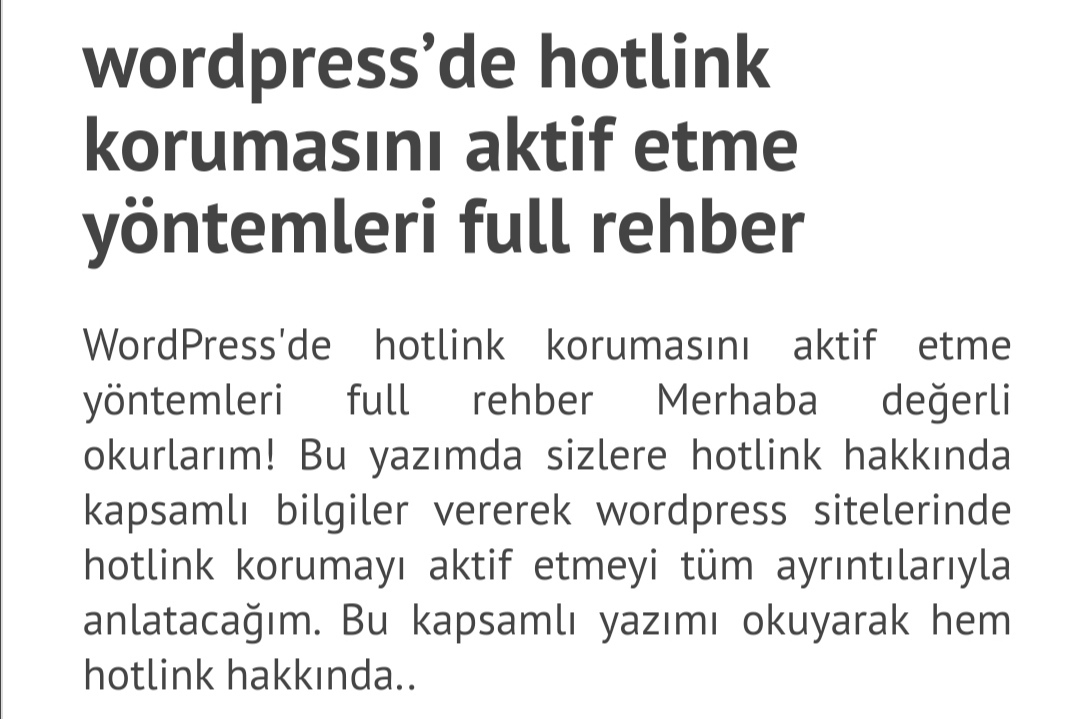 wordpress'de hotlink koruması