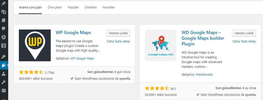 wp-google-maps-kurulumu